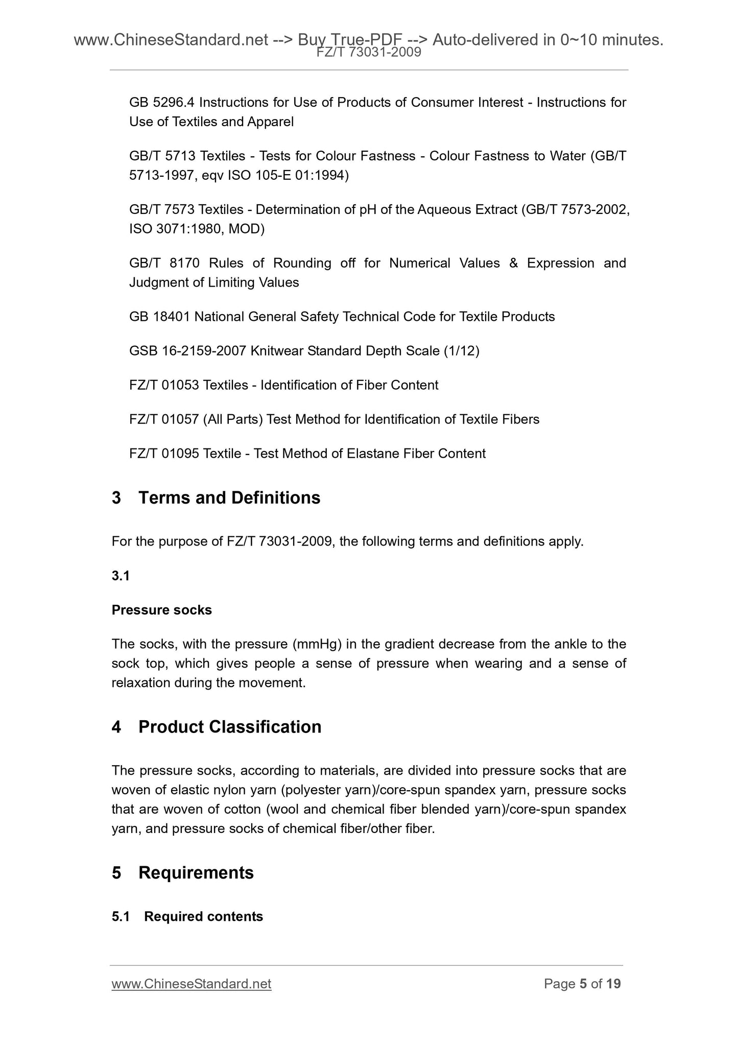 FZ/T 73031-2009 Page 5