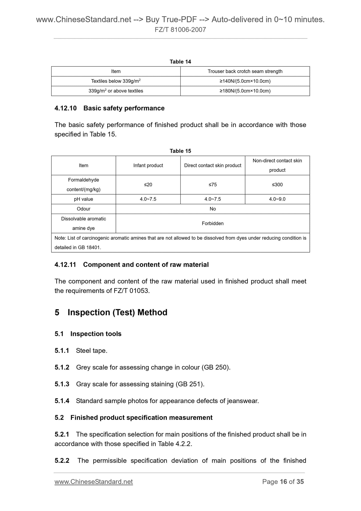 FZ/T 81006-2007 Page 9