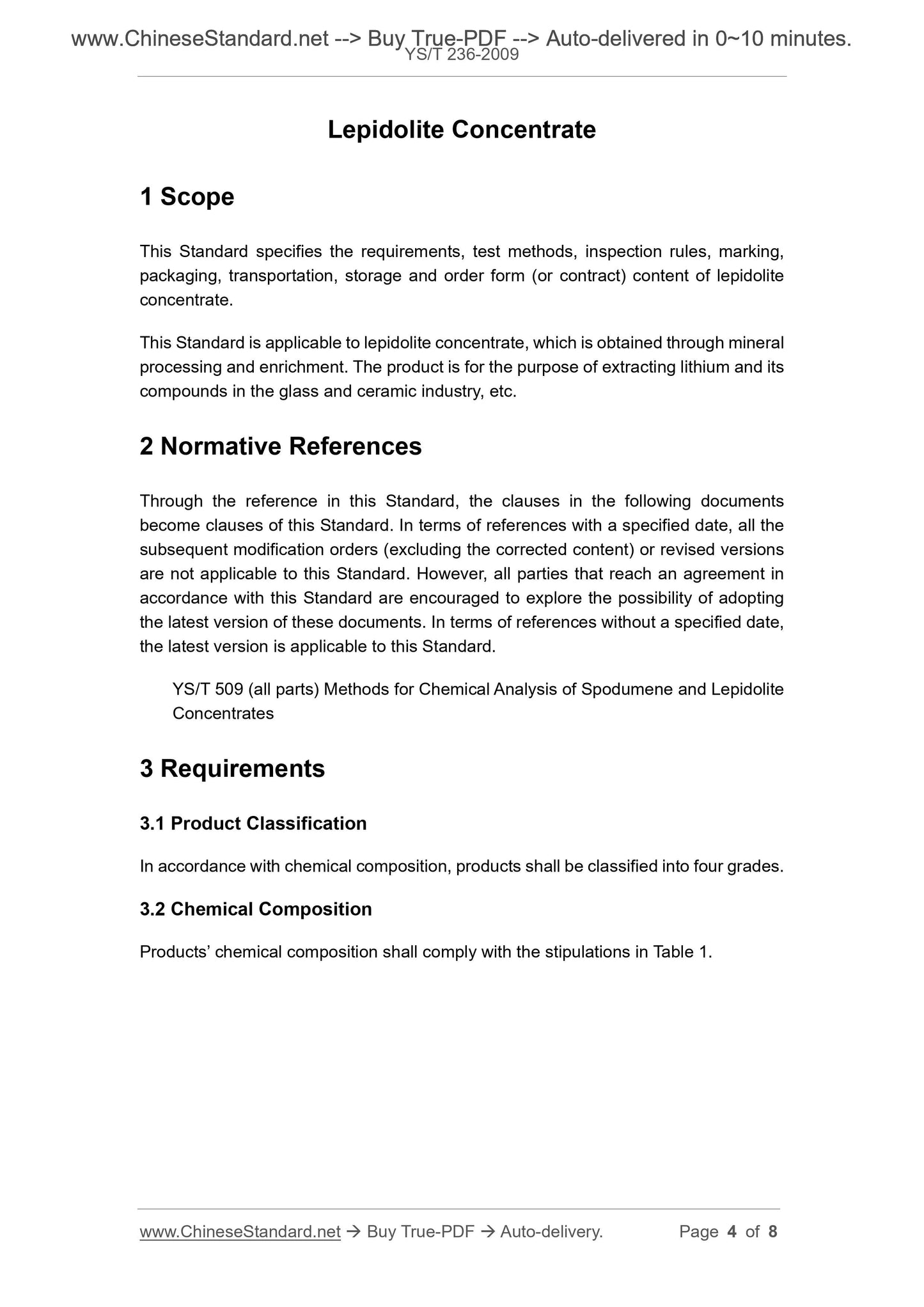 YS/T 236-2009 Page 4