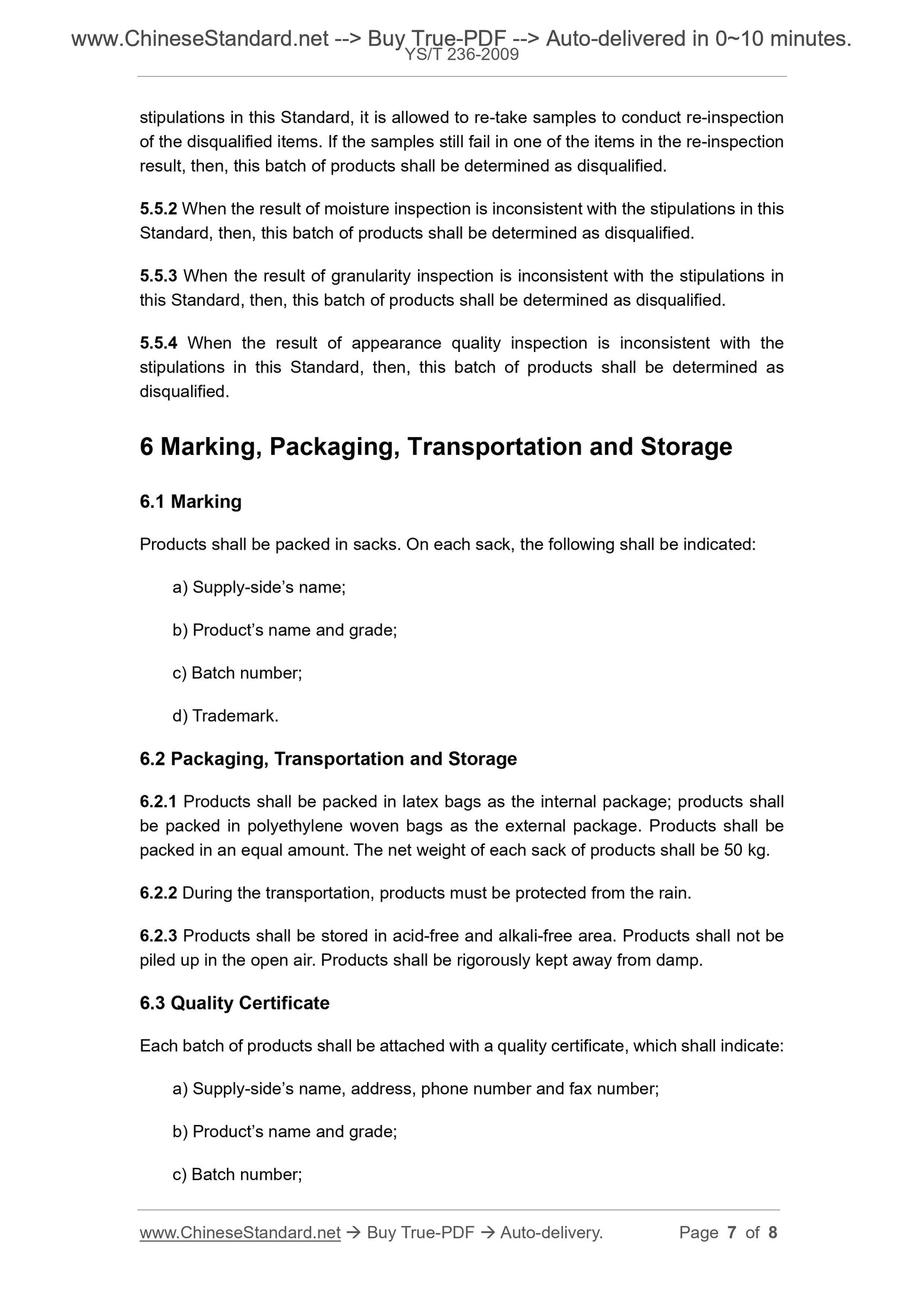 YS/T 236-2009 Page 5