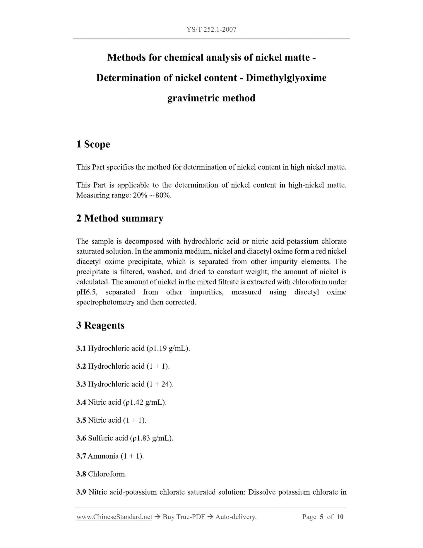 YS/T 252.1-2007 Page 4