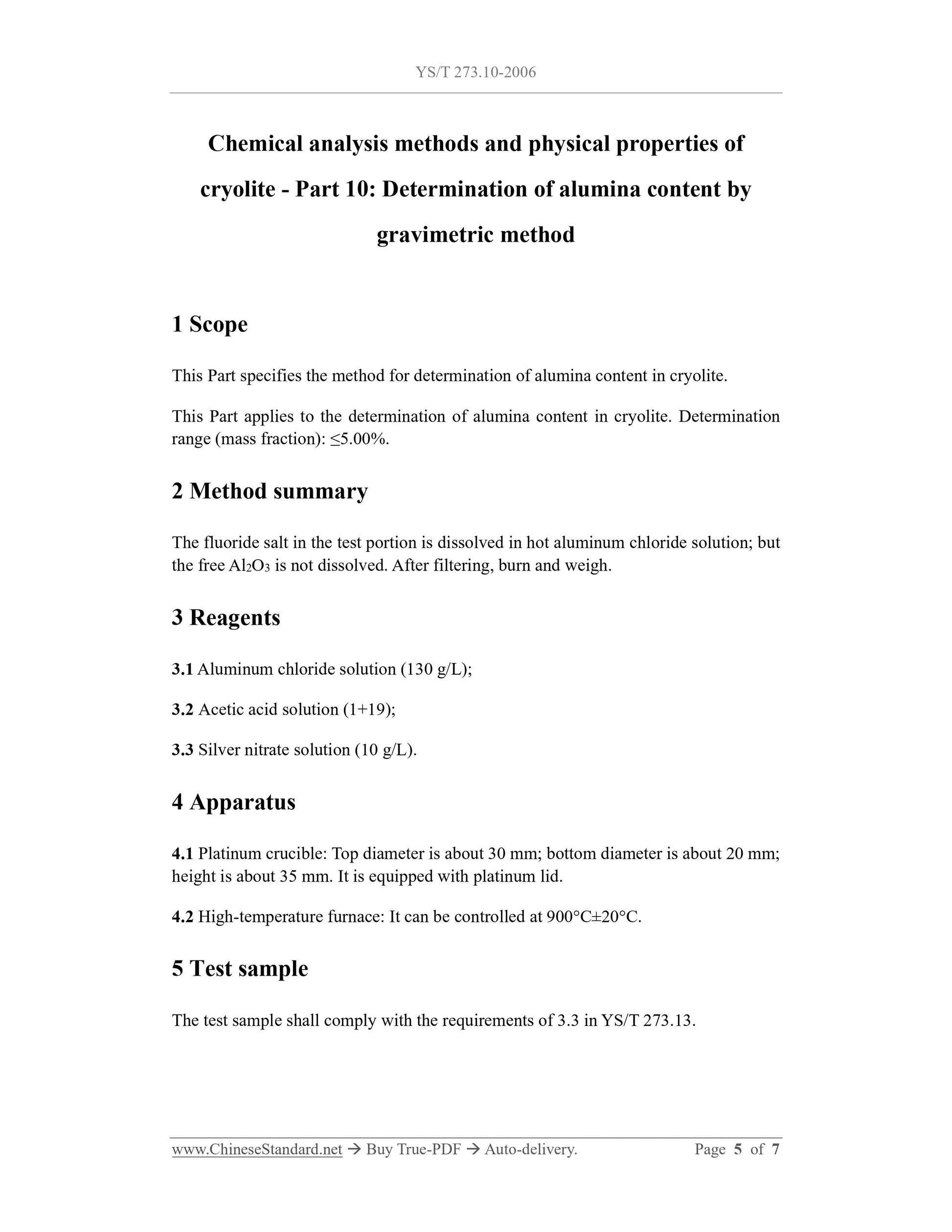 YS/T 273.10-2006 Page 4