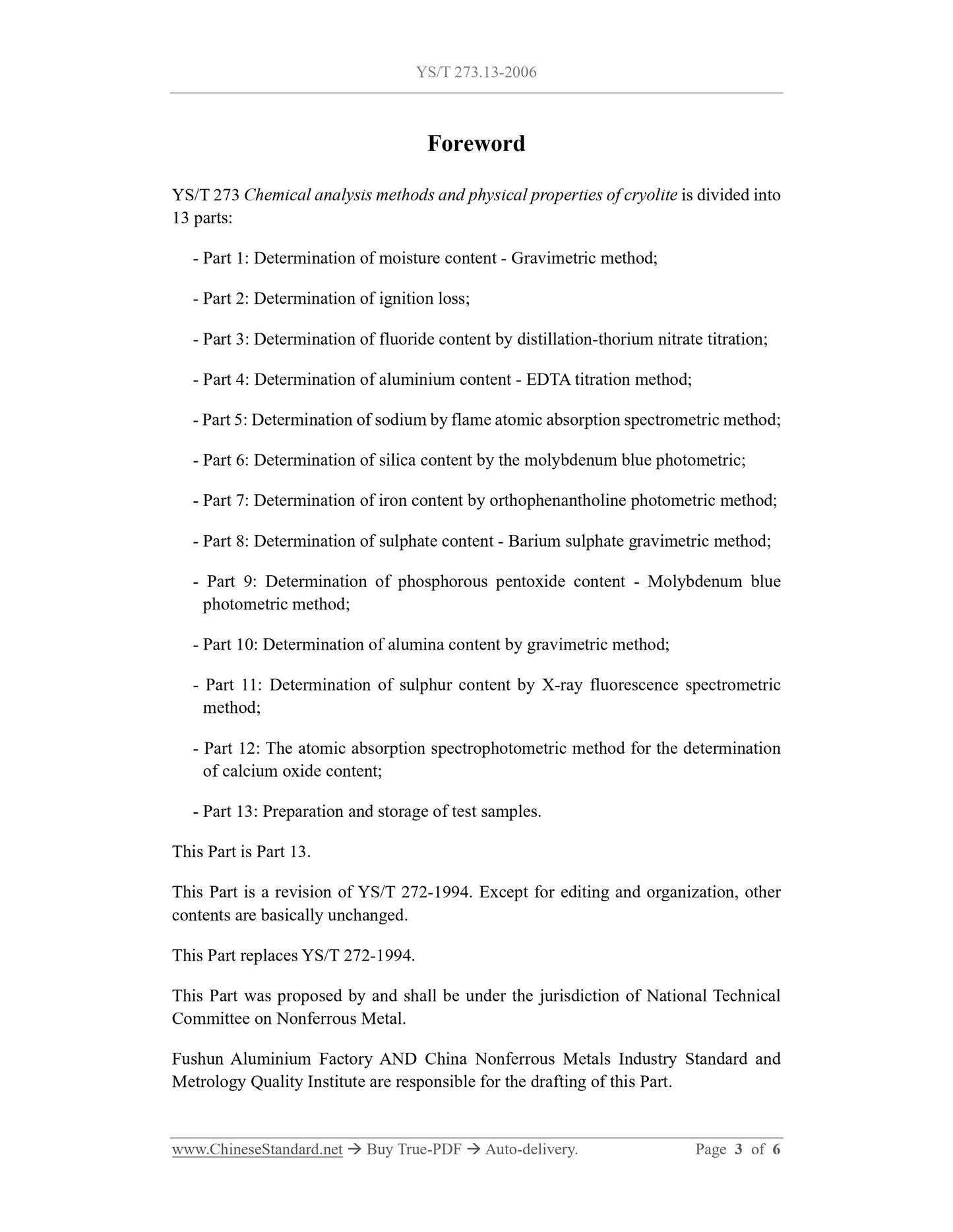 YS/T 273.13-2006 Page 3