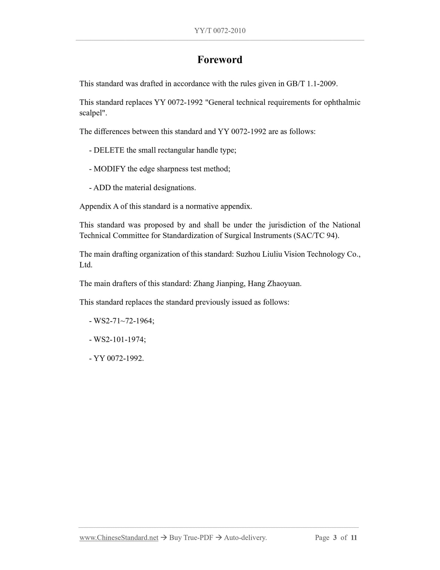 YY/T 0072-2010 Page 3