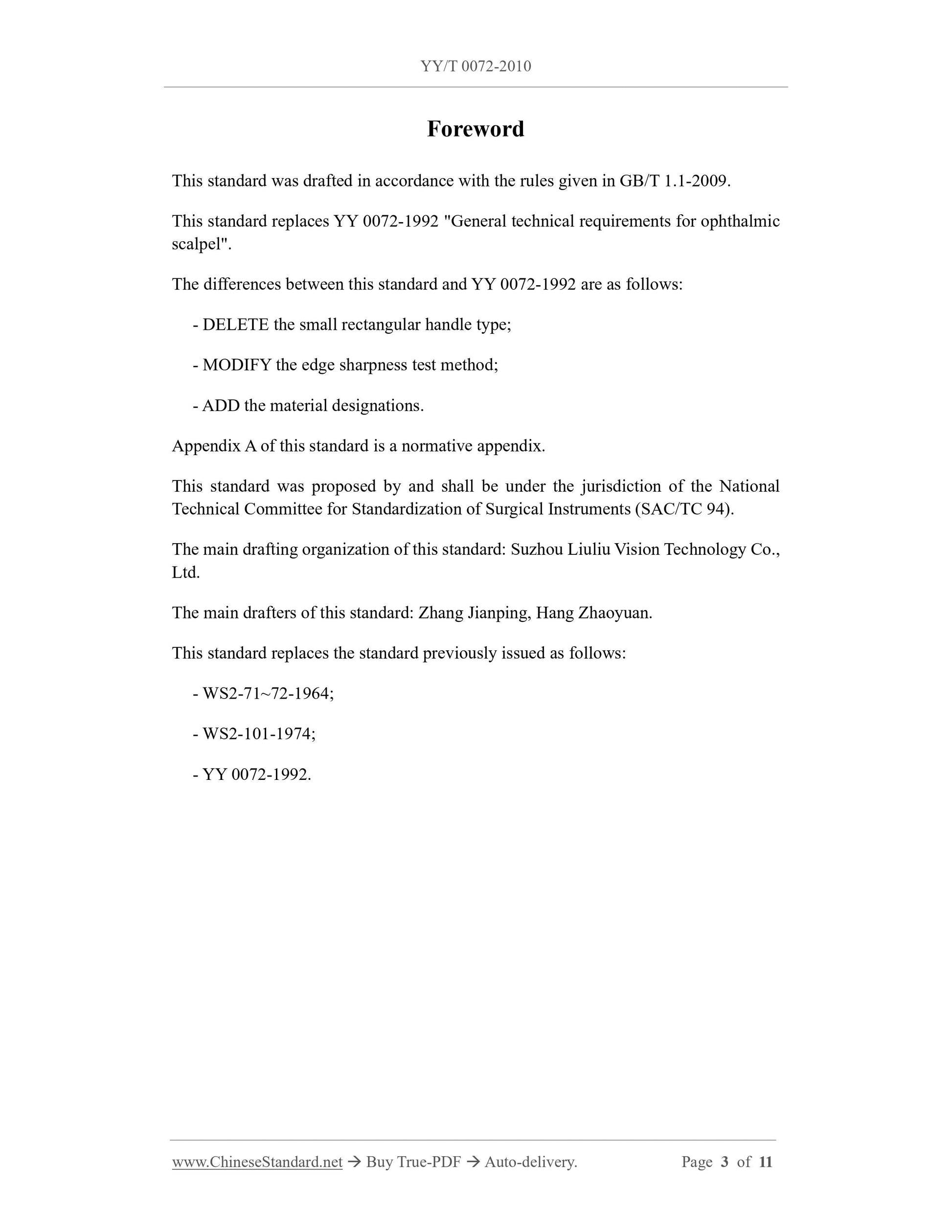 YY/T 0072-2010 Page 3